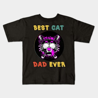 Funny Best Cat Dad Ever Kids T-Shirt